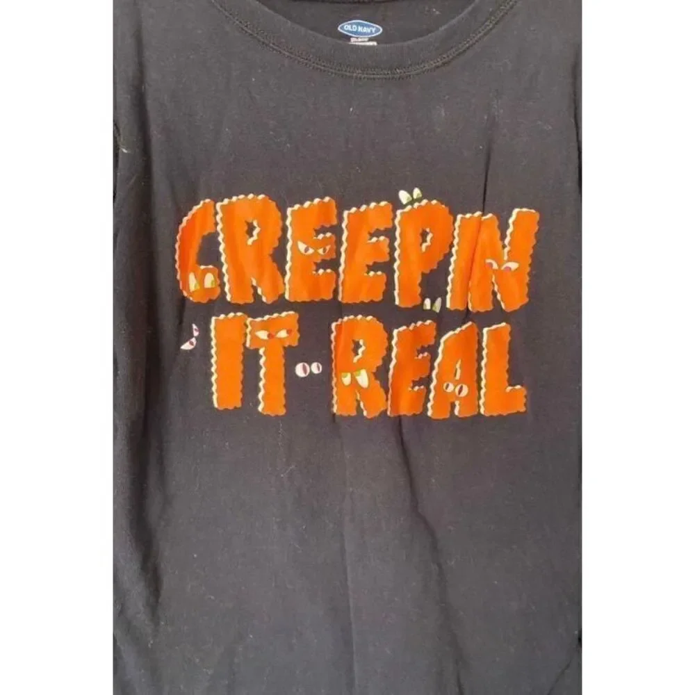 Old Navy unisex funny Halloween black long sleeve T-shirt size XL